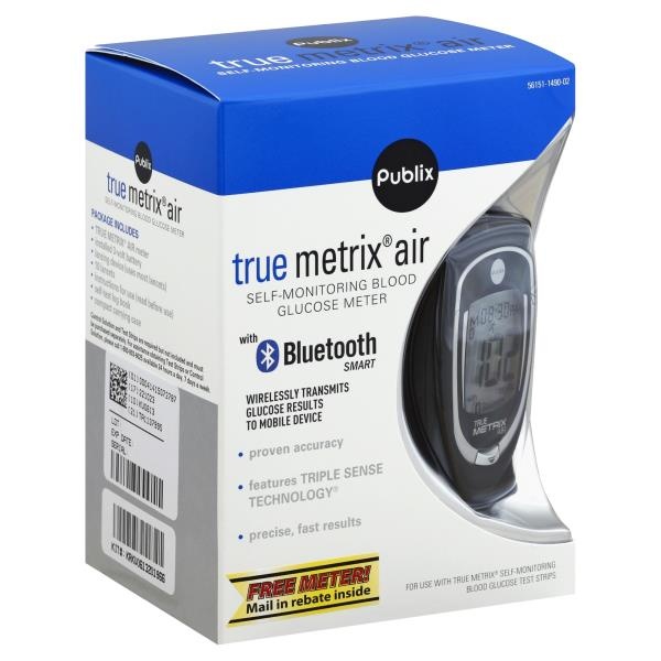 slide 1 of 1, Publix Self-Monitoring Blood Glucose Meter, True Metrix Air, 1 ct