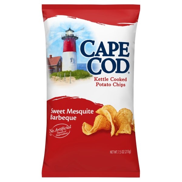 slide 1 of 1, Cape Cod Sweet Mesquite Barbeque Kettle Cooked Potato Chips, 7.5 oz