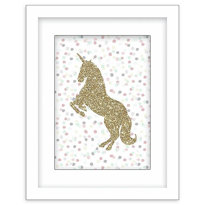 slide 1 of 1, RoomMates Glitter Unicorn Framed Wall Art, 11 in x 14 in