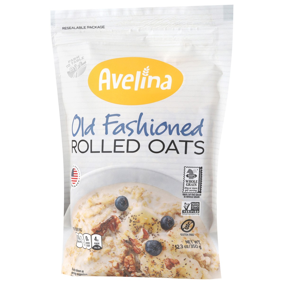 slide 2 of 4, Avelina Old Fashioned Rolled Oats 12.3 oz, 1 ct
