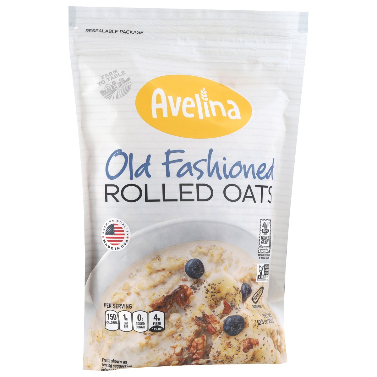 slide 4 of 4, Avelina Old Fashioned Rolled Oats 12.3 oz, 1 ct