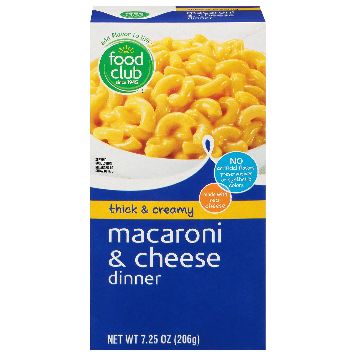 slide 1 of 1, Food Club Thick & Creamy Macaroni & Cheese Dinner 7.25 oz, 7.25 oz