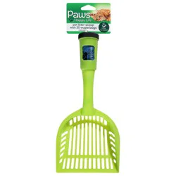 Paws Happy Life For Cats Pet Litter Scoop with 20 Waste Bags 1 Each