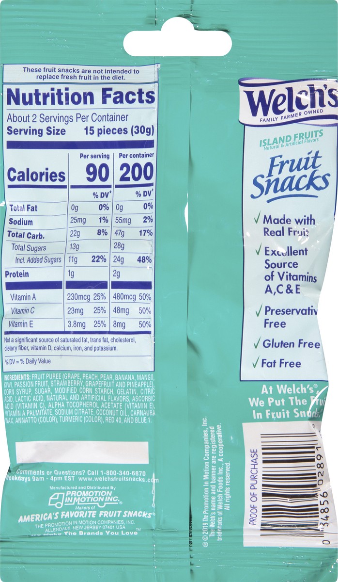 slide 4 of 9, Welch's Island Fruits Fruit Snacks 2.25oz, 2.25 oz