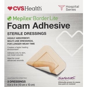 slide 1 of 1, CVS Health Mepilex Border Lite Foam Adhesive Sterile Dressings, 3 ct