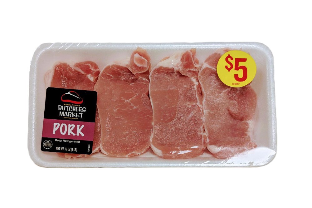 slide 1 of 1, Harris Teeter Butchers Market Pork Chops, 16 oz