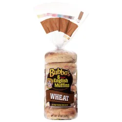 Bubba's Sliced Wheat English Muffins 6 Each