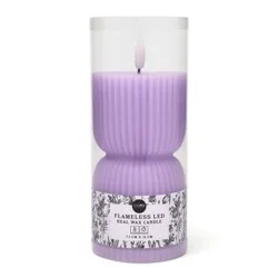 Core Home Small Flameless LED Pillar Wax Candle - Purple