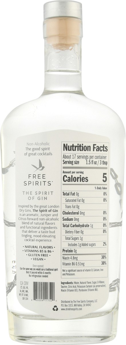 slide 8 of 9, Free Spirits Non-Alcoholic Gin 750 ml Bottle, 750 ml
