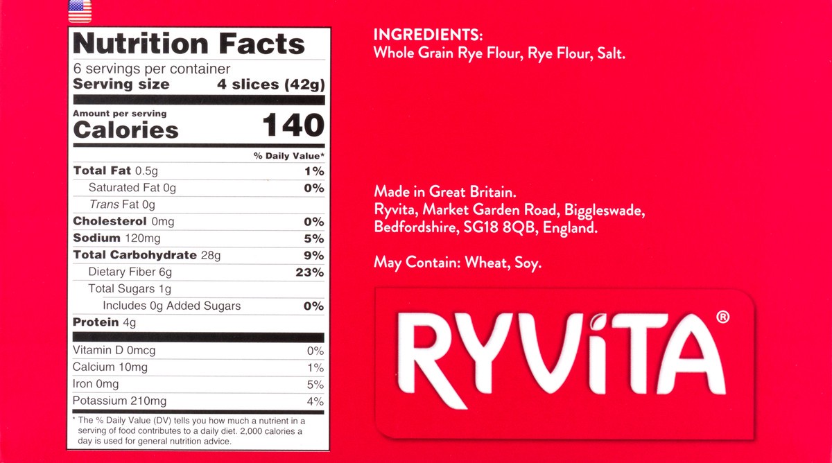 slide 5 of 9, Ryvita Dark Rye Bread Crisp, 8.8 oz