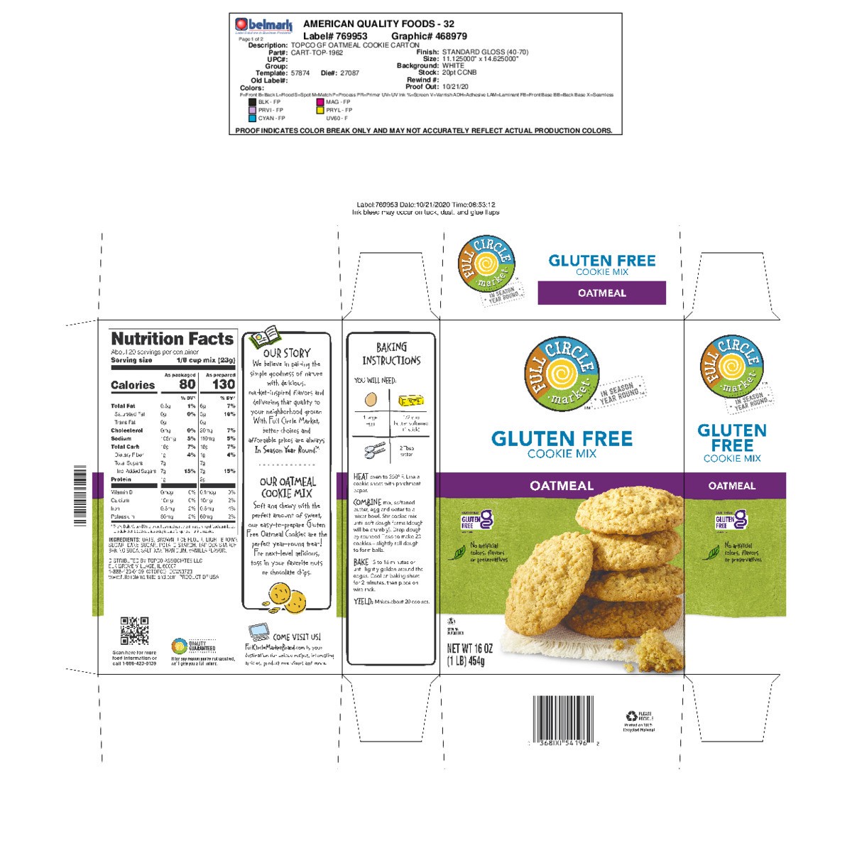 slide 11 of 15, Full Circle Market Gluten Free Oatmeal Cookie Mix 16 oz, 16 oz