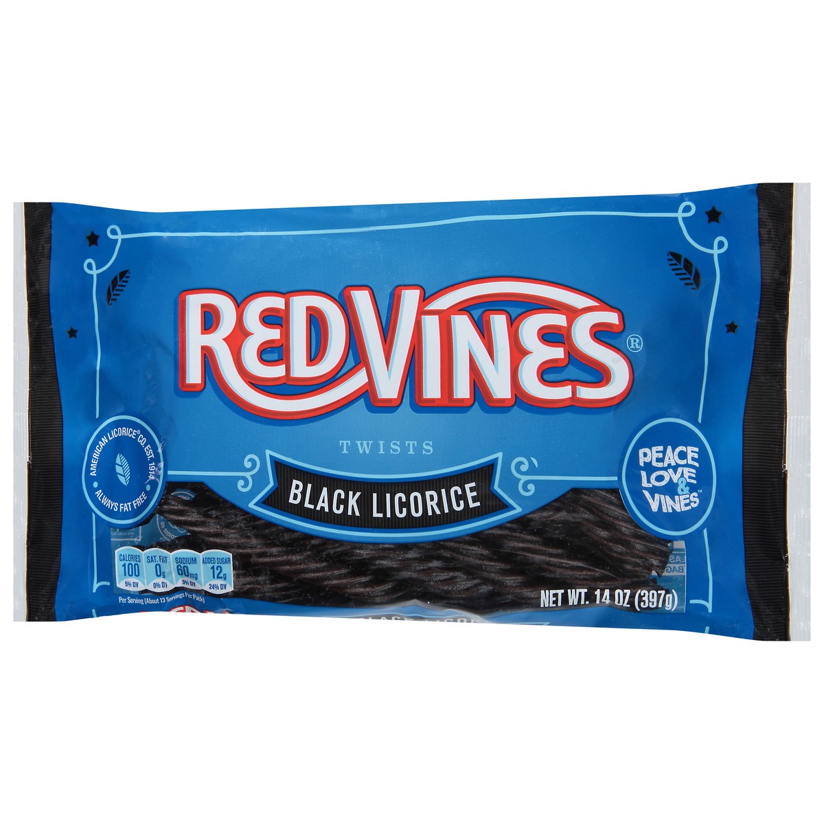 slide 3 of 9, Red Vines Black Licorice Twists, 14oz Bag, 1 ct
