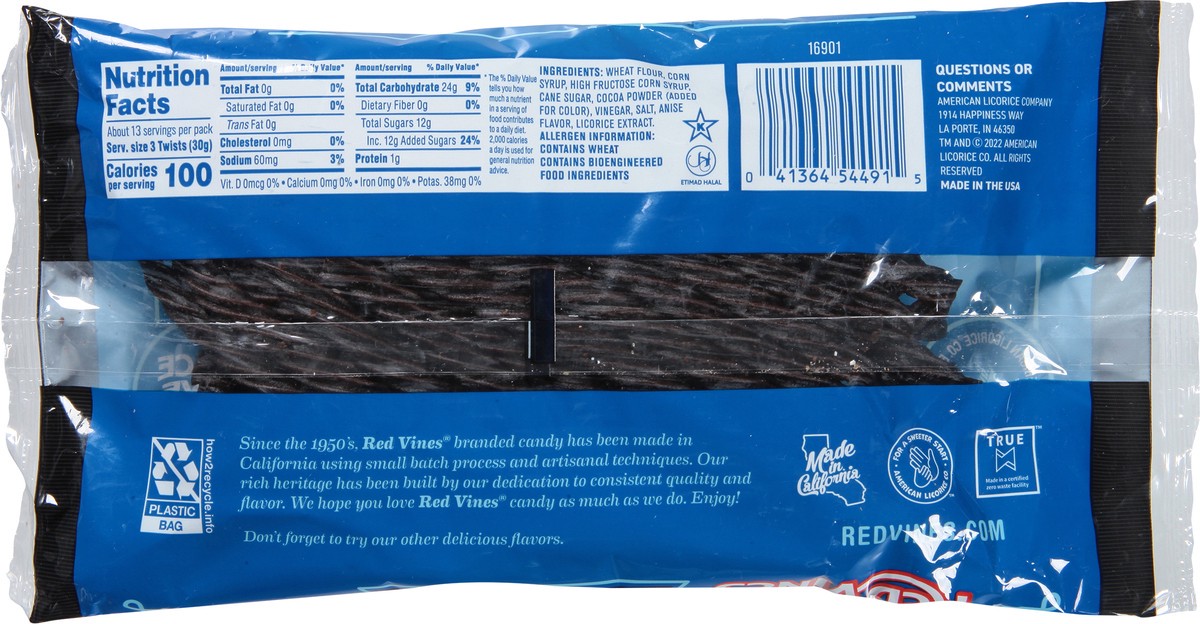 slide 8 of 9, Red Vines Black Licorice Twists, 14oz Bag, 1 ct