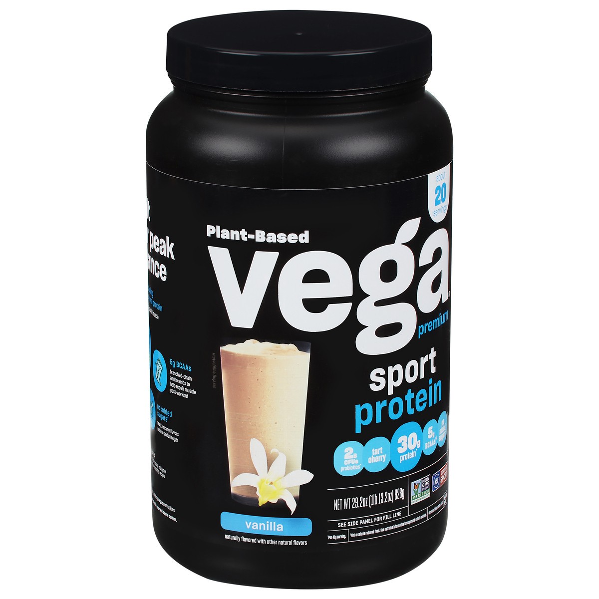 slide 2 of 9, Vega Sport Vanilla Flavored Premium Protein Powder, 29.2 oz