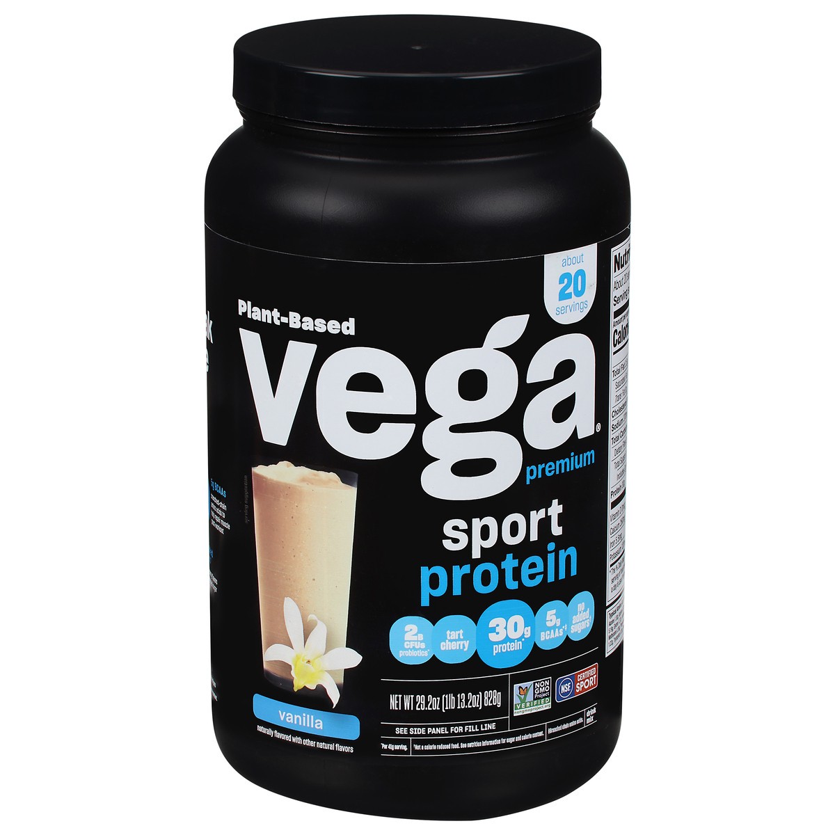 slide 1 of 9, Vega Sport Vanilla Flavored Premium Protein Powder, 29.2 oz