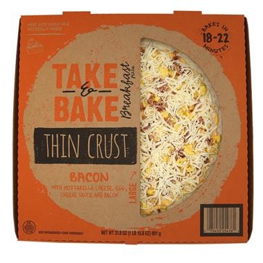 slide 1 of 1, Hy-Vee Bacon Breakfast Pizza, Thin Crust, 14'', 1 ct