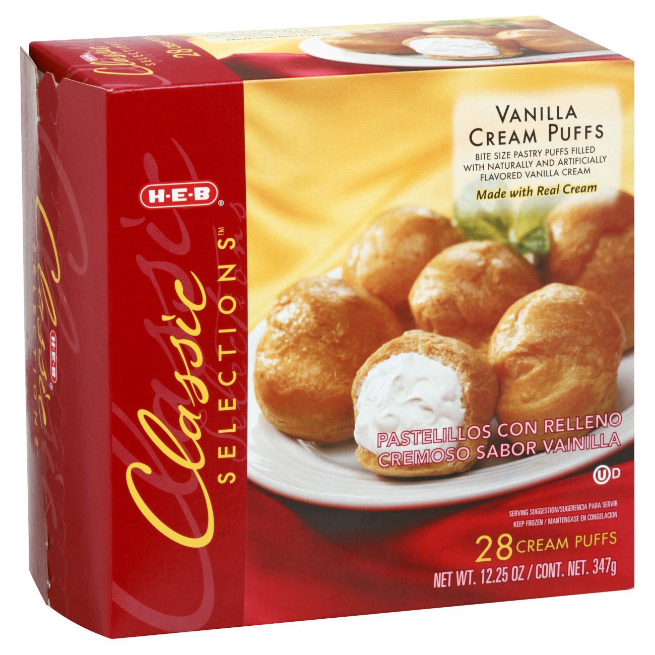 slide 1 of 1, H-E-B Classic Selections Vanilla Cream Puffs, 12.25 oz