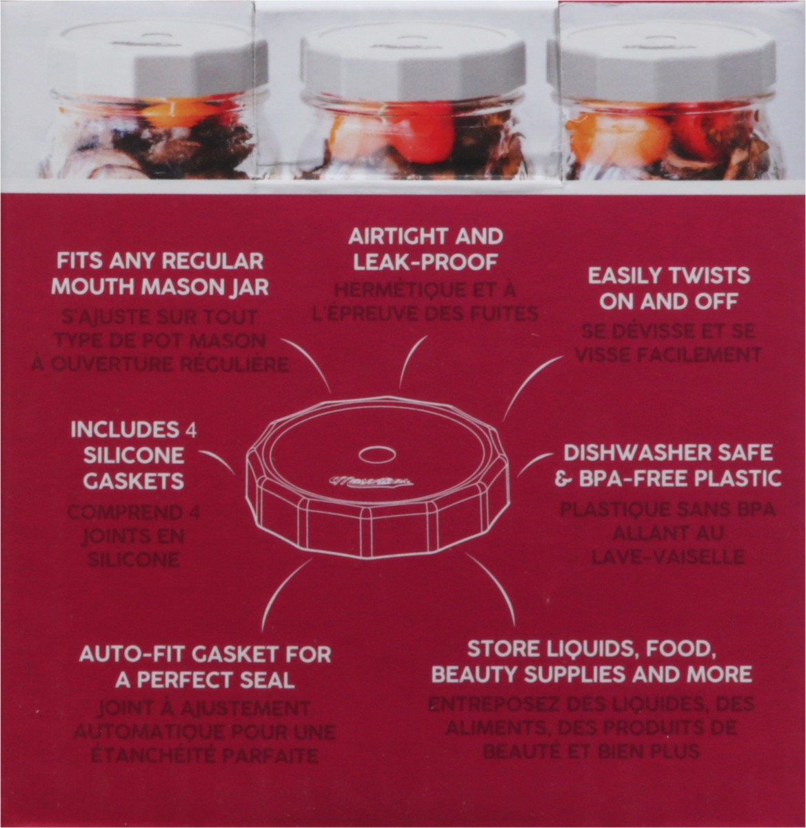 slide 5 of 9, Masontops Tough Top Durable Multi-Use Lids 4 ea, 4 ct