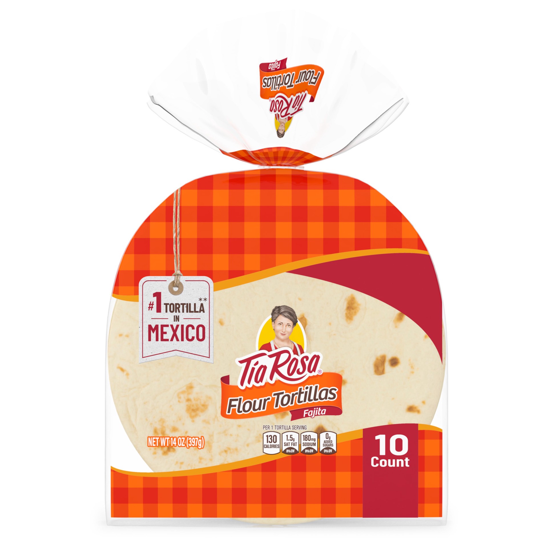 slide 1 of 6, Tia Rosa Fajita Flour Tortillas, 10 count, Tortillas, 14 oz Bag, 10 ct