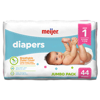 slide 19 of 29, Meijer Baby Diapers Size 1, 44 ct