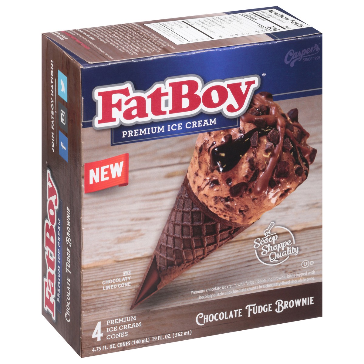 slide 10 of 10, Fat Boy Chocolate Brownie Ice Cream Cone, 4.7 fl oz