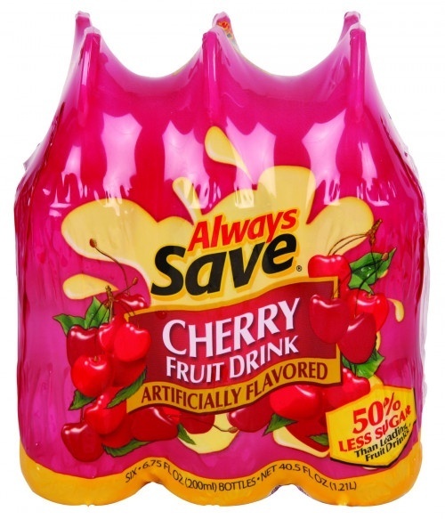 slide 1 of 1, Always Save Cherry Squeezers Fruit Drink, 6 ct; 6.75 oz