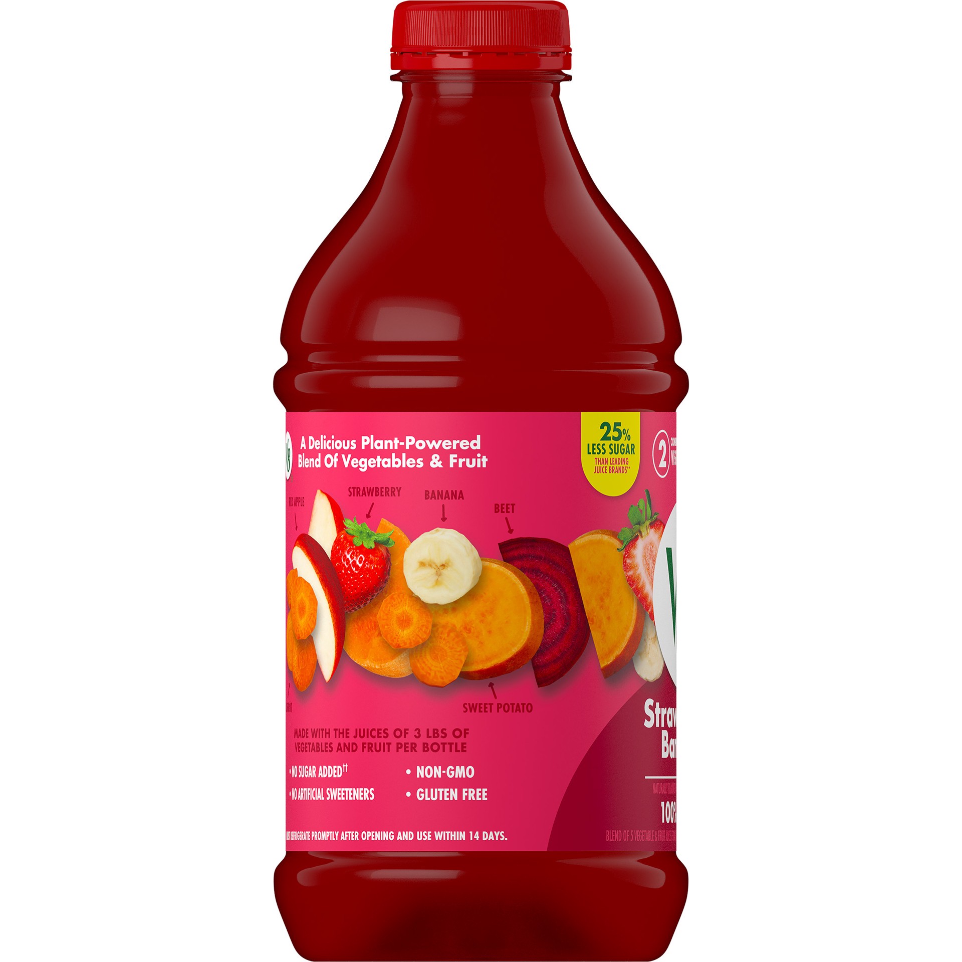 slide 4 of 5, V8 Blends 100% Juice Strawberry Banana Juice, 46 fl oz Bottle, 46 oz