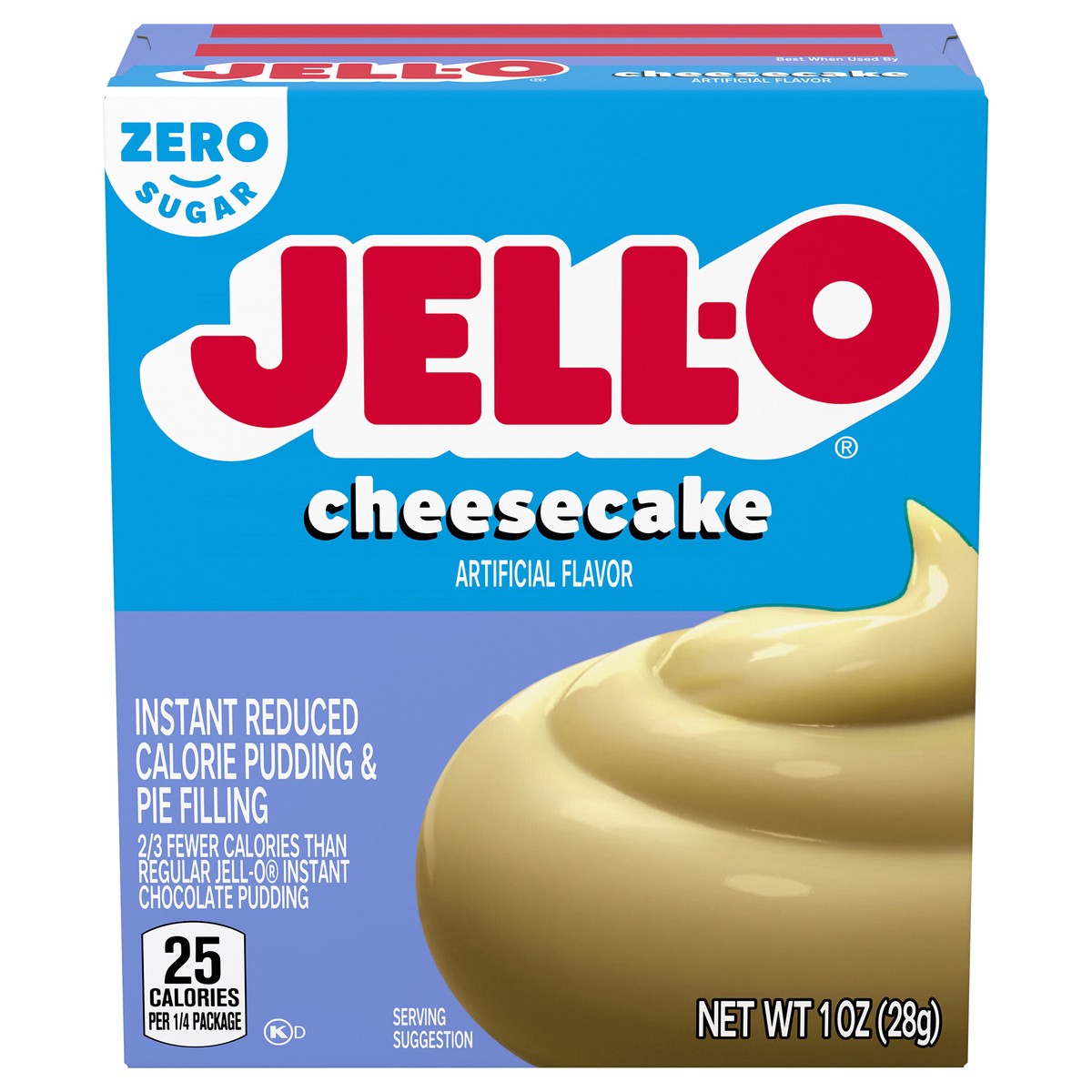 slide 1 of 9, Jell-O Cheesecake Artificially Flavored Zero Sugar Instant Reduced Calorie Pudding & Pie Filling Mix, 1 oz. Box, 1 oz