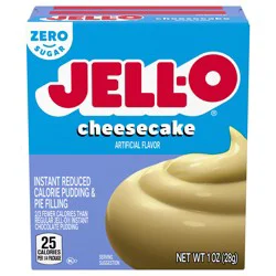 Jell-O Cheesecake Artificially Flavored Zero Sugar Instant Reduced Calorie Pudding & Pie Filling Mix, 1 oz. Box
