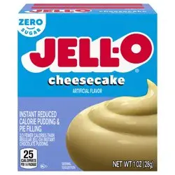 Jell-O Cheesecake Artificially Flavored Zero Sugar Instant Reduced Calorie Pudding & Pie Filling Mix, 1 oz. Box
