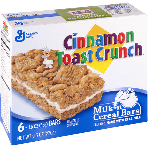 slide 1 of 1, Cinnamon Toast Crunch Milk'N Cereal Bars, 6 ct; 1.6 oz