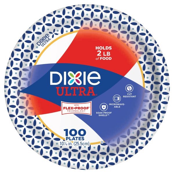 slide 1 of 4, Dixie Ultra 10-1/16 Inch Plates 100 ea, 100 ct