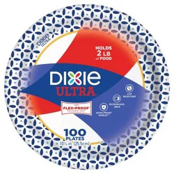 Dixie Ultra Compostable Paper Plates, 10 Inch, 100 Count, Multi-Color