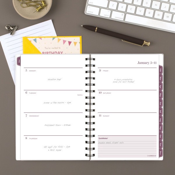 slide 7 of 10, Cambridge® Facet 2026 Customizable Weekly Monthly Planner, Small, 5 1/2"" x 8 1/2"", 1 ct