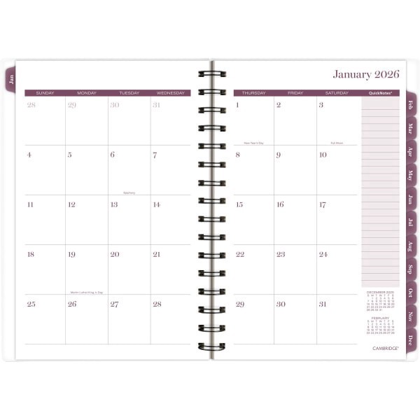 slide 3 of 10, Cambridge® Facet 2026 Customizable Weekly Monthly Planner, Small, 5 1/2"" x 8 1/2"", 1 ct