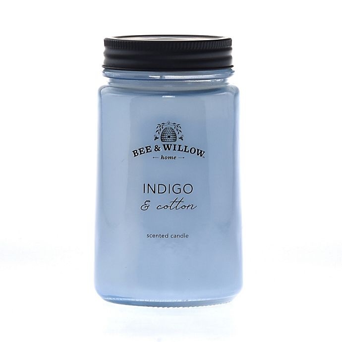 slide 1 of 1, Bee & Willow Home Indigo Cotton Mason Jar Candle, 1 ct