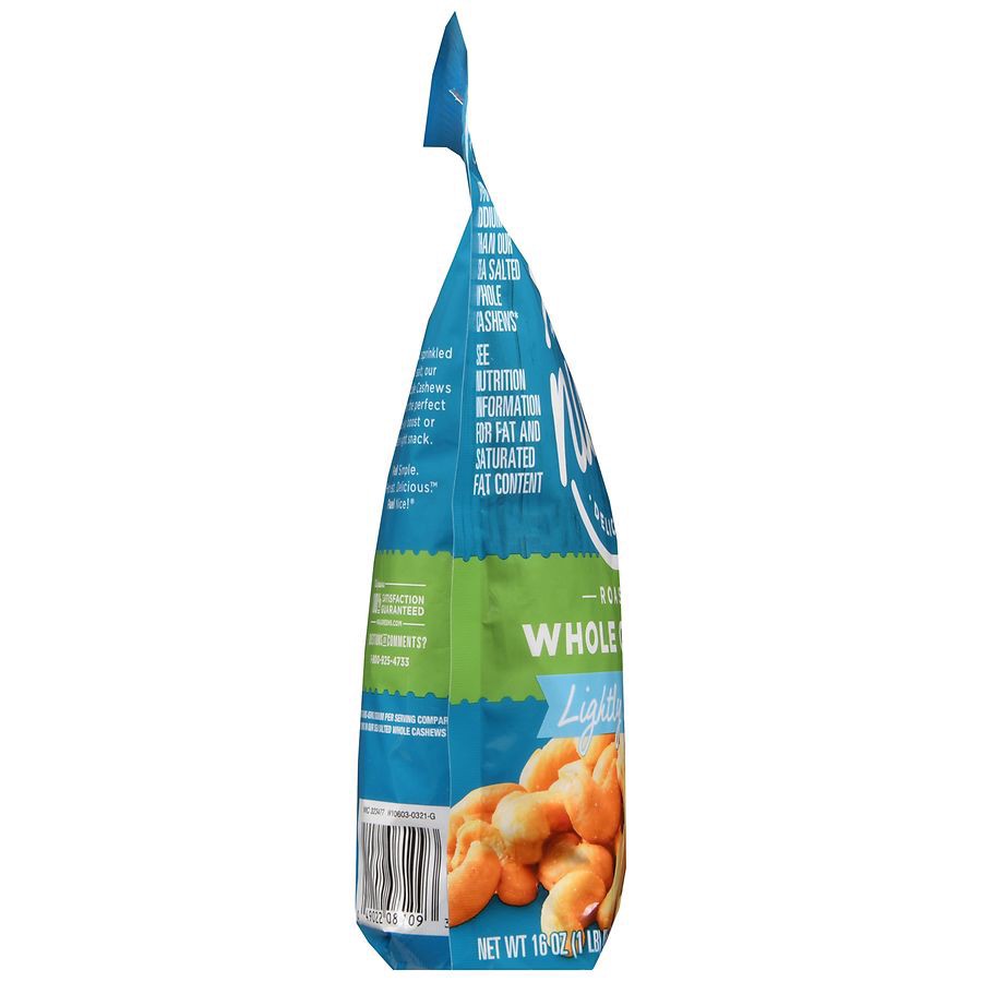 slide 3 of 5, Nice! Roasted & Lightly Salted Whole Cashews, 16 oz