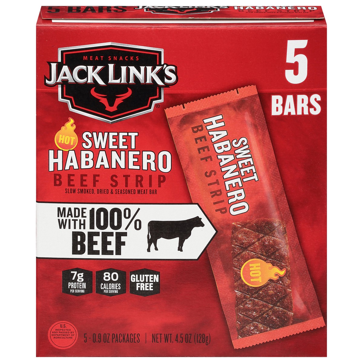 slide 1 of 9, Jack Link's 4.5Oz Jack Link's Sweet Habanero Beef Steak Strip 1/1 Consumer Unit, 4.5 oz