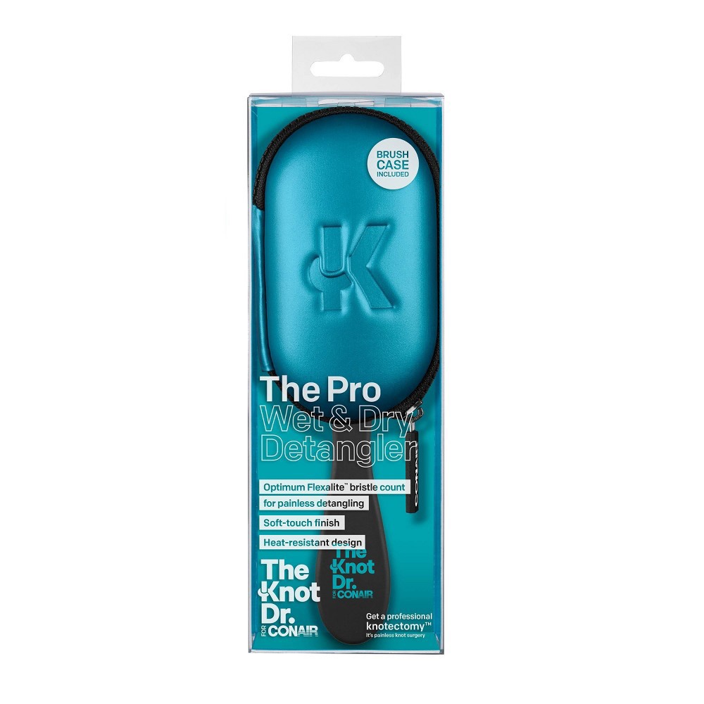 slide 2 of 3, Conair Knot Dr. The Pro Wet & Dry Detangler Blue With Case, 1 ct