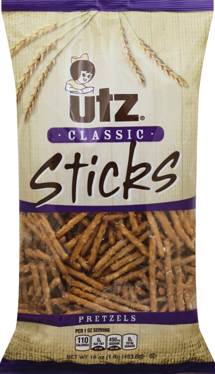 slide 2 of 5, Utz 16 oz Utz Classic Pretzel Sticks, 16 oz