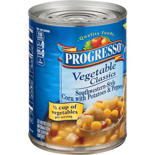 slide 1 of 1, Progresso Low Fat Vegetable Classics Southwestern-Style Corn with Potatoes & Peppers Soup, 18.5 oz