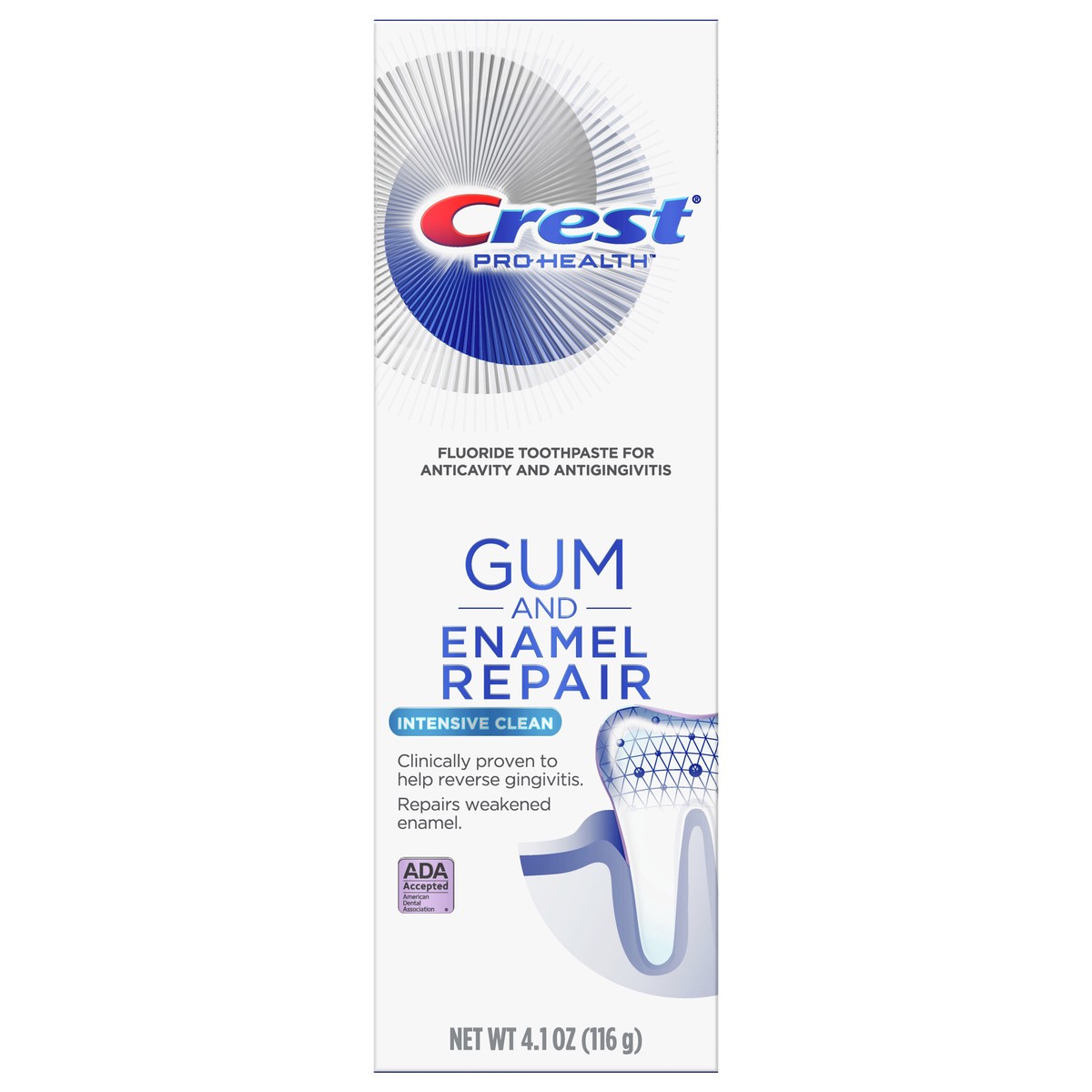 slide 1 of 2, Crest Enamel Repair & Gum Intense Clean Anticavity Fluoride Toothpaste, 4.1 oz, 4.1 oz