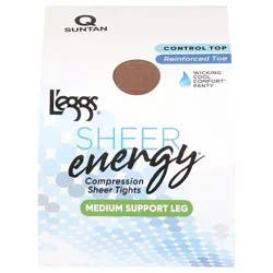 L'eggs Sheer Energy Suntan Medium Support Leg Compression Sheer Tights - 1 ea