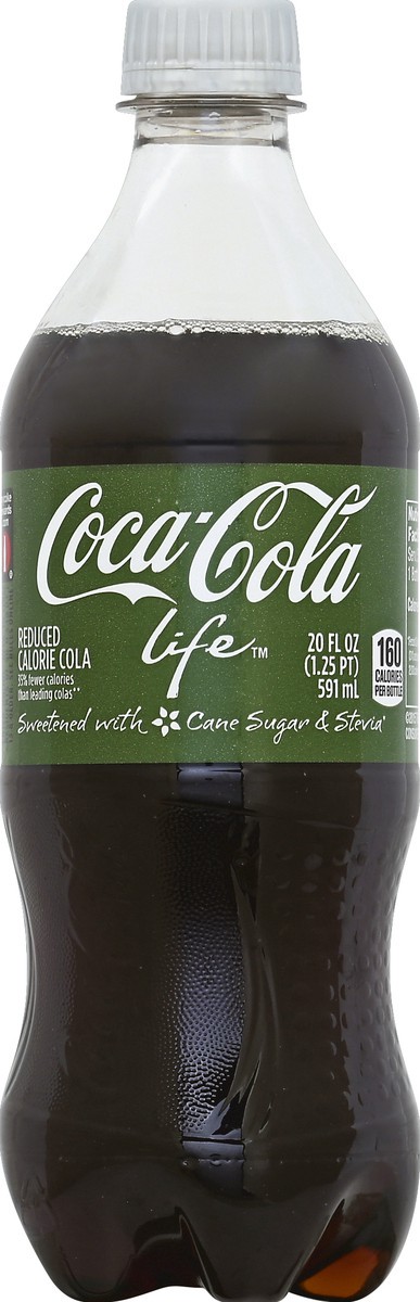 slide 4 of 4, Coca-Cola Life Reduced Calorie Cola - 20 oz, 20 oz