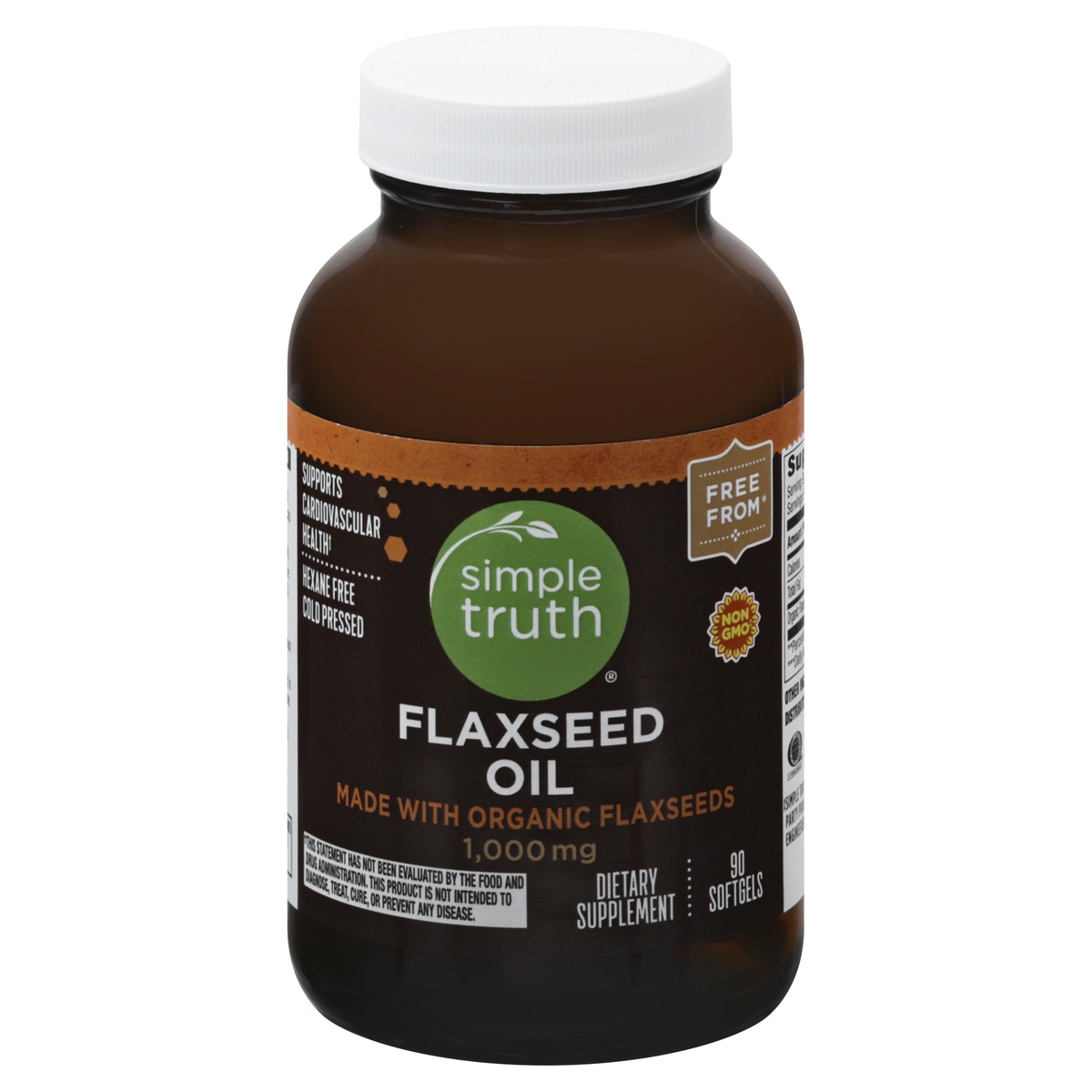 slide 1 of 1, Simple Truth Flaxseed Oil SoftGels 1000 Mg, 90 ct