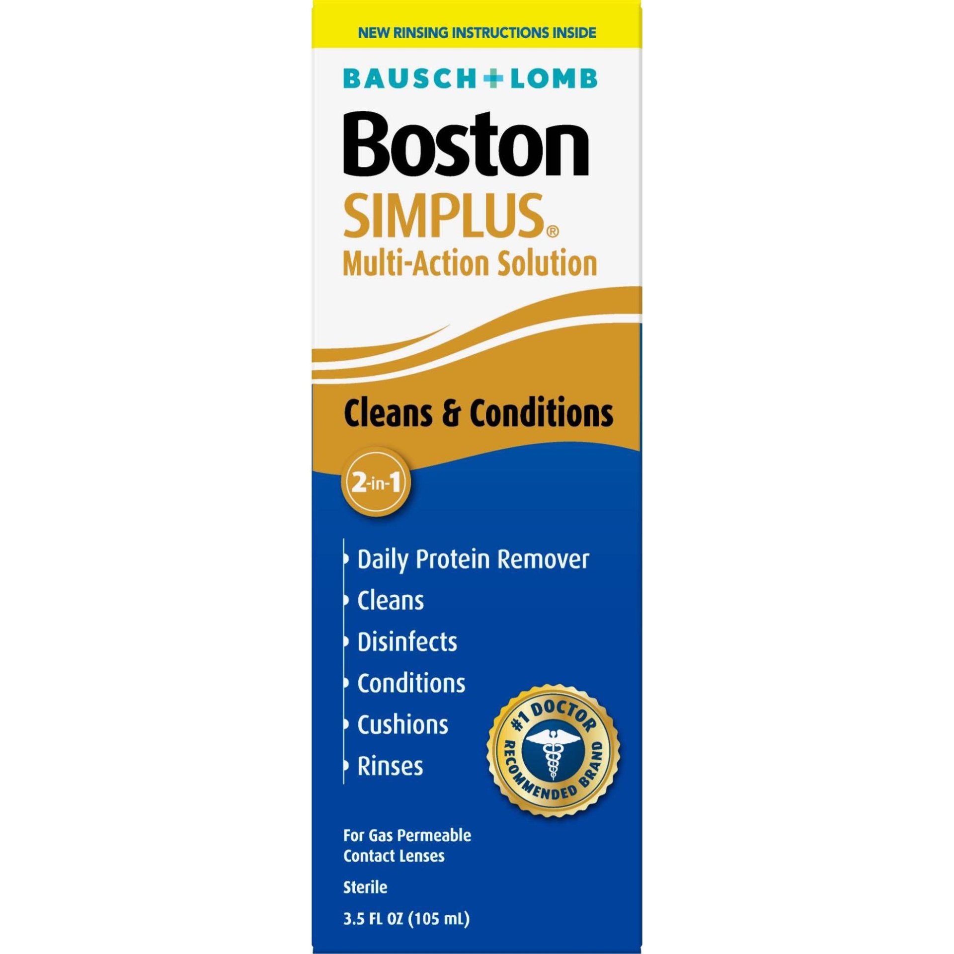 slide 1 of 1, Bausch + Lomb Boston Simplus Multipurpose Contact Lens Solution - 3.5 fl oz, 5 oz