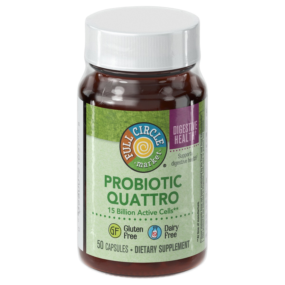 slide 3 of 4, Full Circle Market Digestive Health Probiotic Quattro 50 Capsules, 50 ct