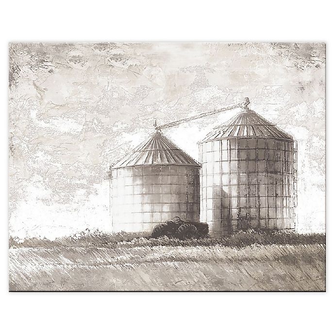 slide 1 of 1, Designs Direct Greyscale Barn and Silo Canvas Wall Art, 22 in x 28 in