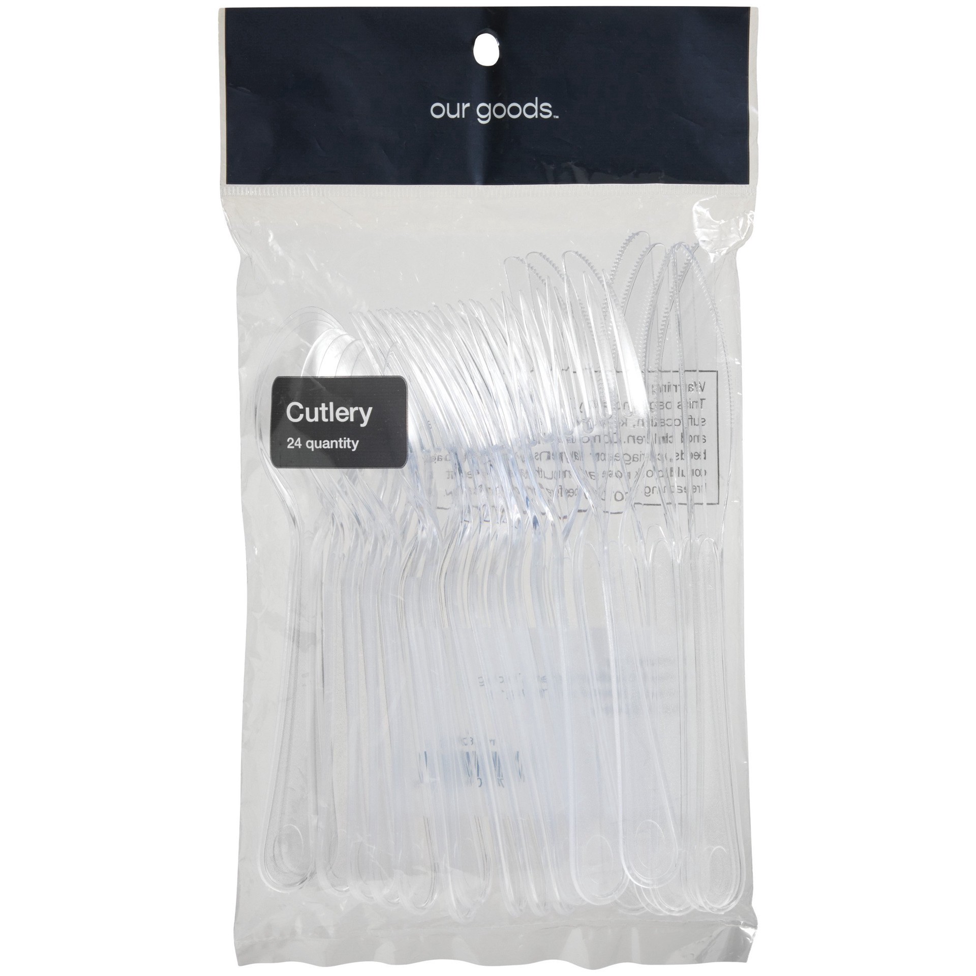 slide 1 of 1, our goods Clear Cutlery Combo, 24 ct