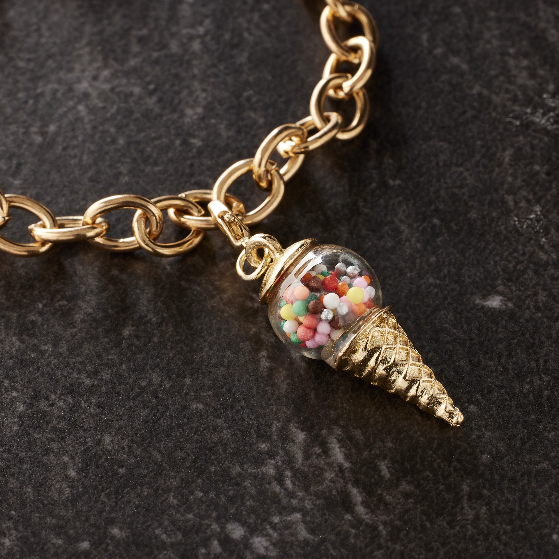 slide 3 of 3, Gold Shaker Cone By Bead Landing, 14 mm charm size